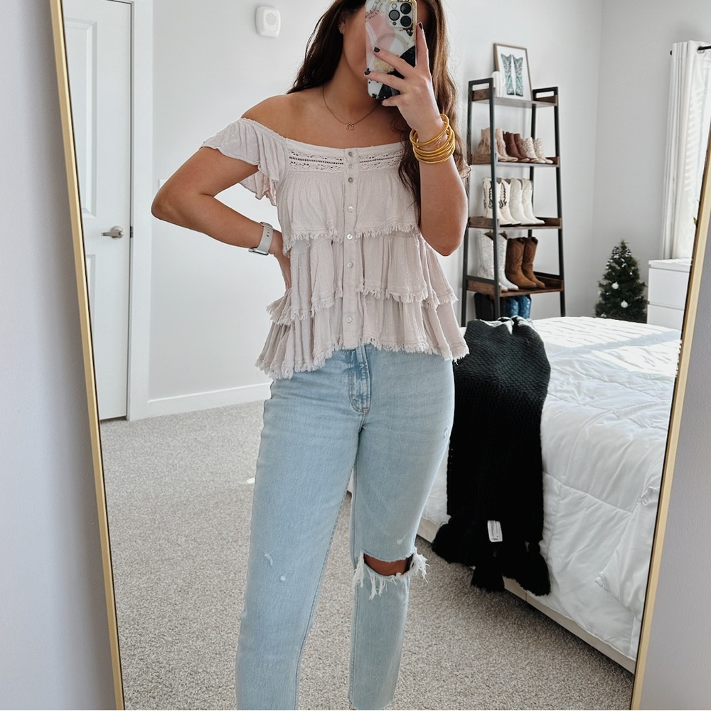 Boutique Ruffled Off The Shoulder Top